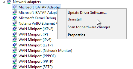 Remove ISATAP Adapter